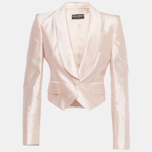 Slub Silk Single Breasted Cropped Blazer S - Dolce & Gabbana - Modalova