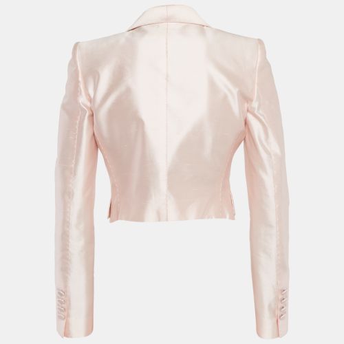 Slub Silk Single Breasted Cropped Blazer S - Dolce & Gabbana - Modalova
