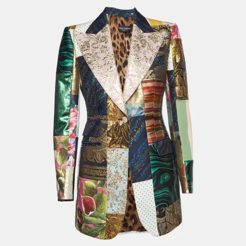 Jacquard Patch Work Single Breasted Blazer M - Dolce & Gabbana - Modalova