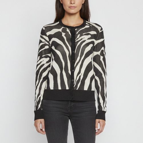 Zebra Pattern Jacquard Knit Button Front Cardigan XS - Dolce & Gabbana - Modalova