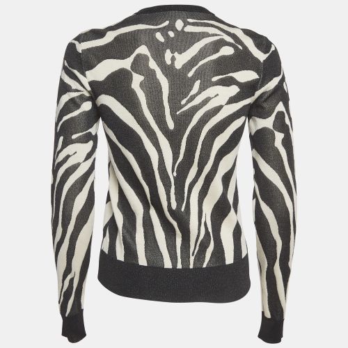 Zebra Pattern Jacquard Knit Button Front Cardigan XS - Dolce & Gabbana - Modalova