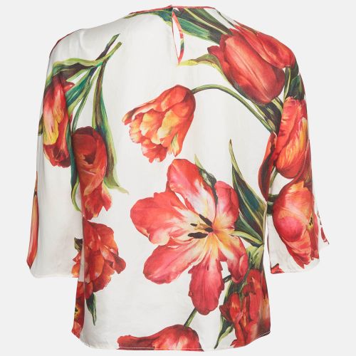 Silk Floral Printed Blouse S - Dolce & Gabbana - Modalova