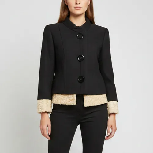 Fur Trim Detail Wool Button Up Jacket S - Dolce & Gabbana - Modalova