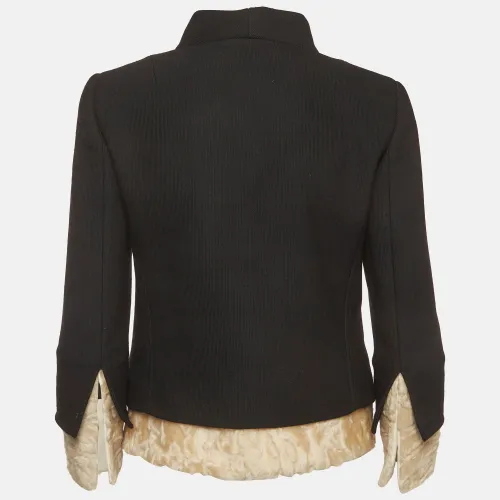 Fur Trim Detail Wool Button Up Jacket S - Dolce & Gabbana - Modalova