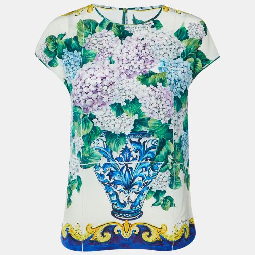 Multicolour Ortensia Print Silk Top S - Dolce & Gabbana - Modalova
