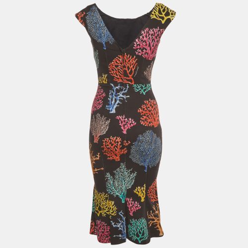 Printed Stretch Cotton Sleeveless Midi Dress S - Dolce & Gabbana - Modalova