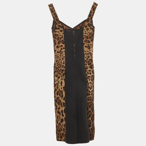 Leopard Print Silk Blend Bustier Dress S - Dolce & Gabbana - Modalova