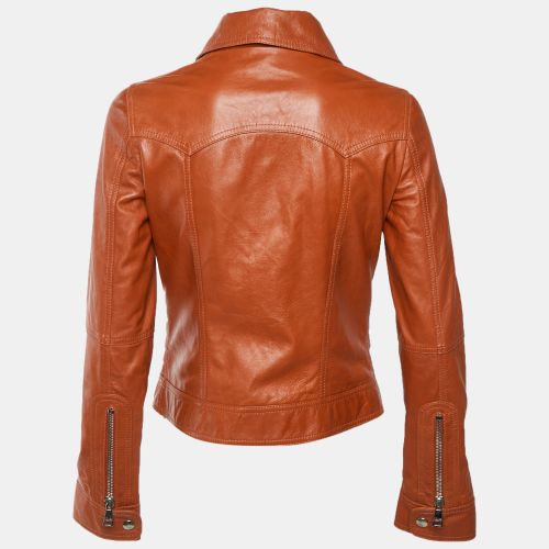 Burnt Leather Zip-Up Jacket M - Dolce & Gabbana - Modalova