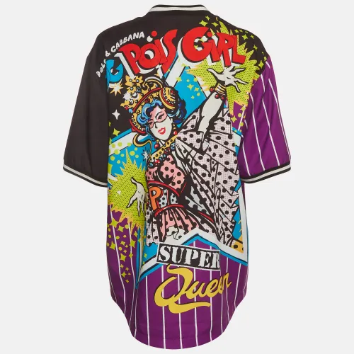 Printed Crepe Short Sleeve Top XS - Dolce & Gabbana - Modalova