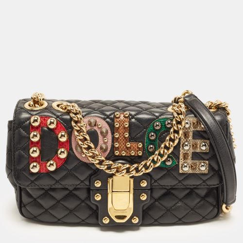 Lucia Studded Quilted Leather Shoulder Bag - Dolce & Gabbana - Modalova