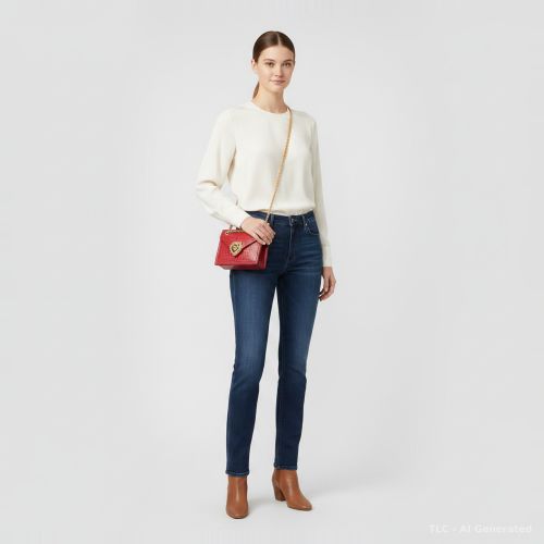 Devotion Chain Croc Embossed Leather Shoulder Bag - Dolce & Gabbana - Modalova