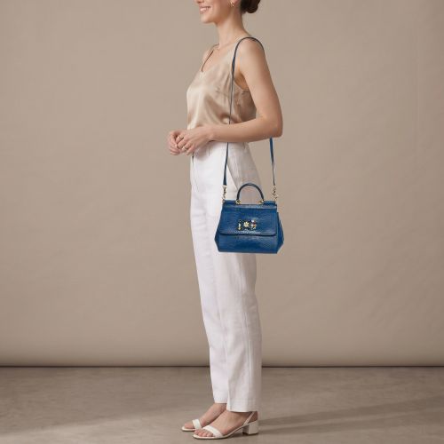 Miss Sicily Small Lizard Embossed Leather Top Handle Bag - Dolce & Gabbana - Modalova