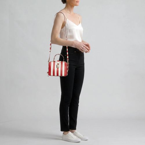 Dolce Box /White Stripe Leather Top Handle Bag - Dolce & Gabbana - Modalova