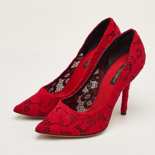 Size 36 Bright Bellucci Lace Pointed Toe Pumps - Dolce & Gabbana - Modalova