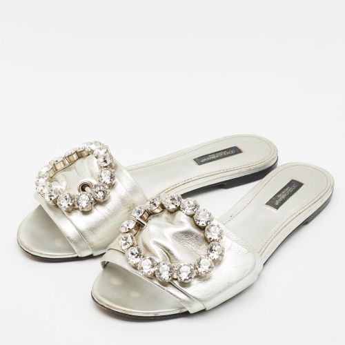 Size 38 Leather Flat Slides - Dolce & Gabbana - Modalova
