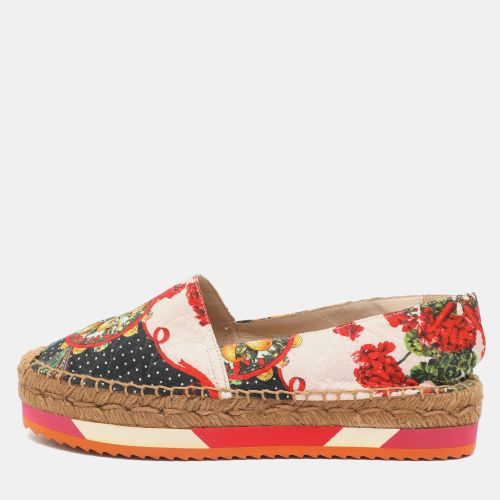 Size 36 Print Jacquard Platform Espadrilles - Dolce & Gabbana - Modalova