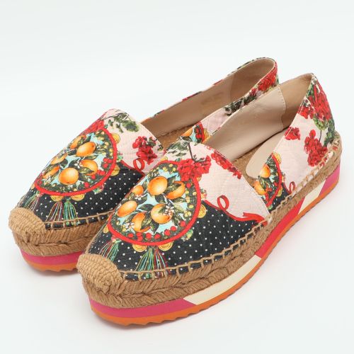 Size 36 Print Jacquard Platform Espadrilles - Dolce & Gabbana - Modalova