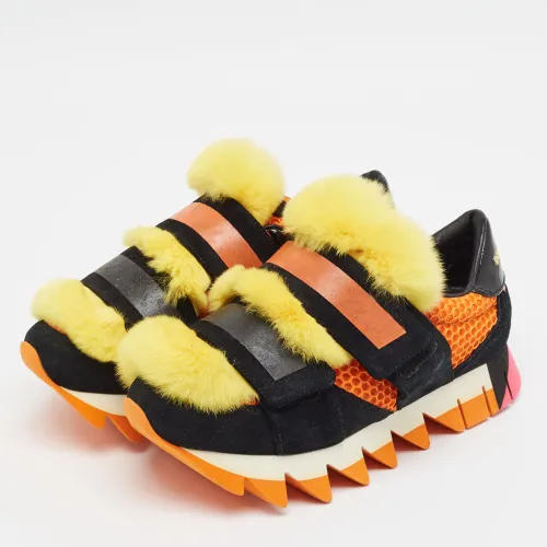 Patchwork Capri Size 37 Mesh and Shearling and Suede Low Top Sneakers - Dolce & Gabbana - Modalova