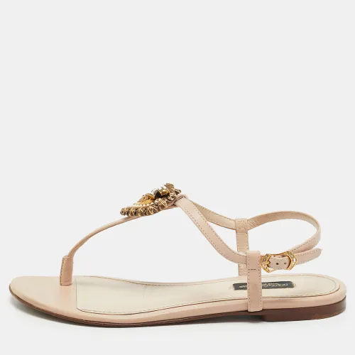 Devotion Size 36 Leather Thong Sandals - Dolce & Gabbana - Modalova
