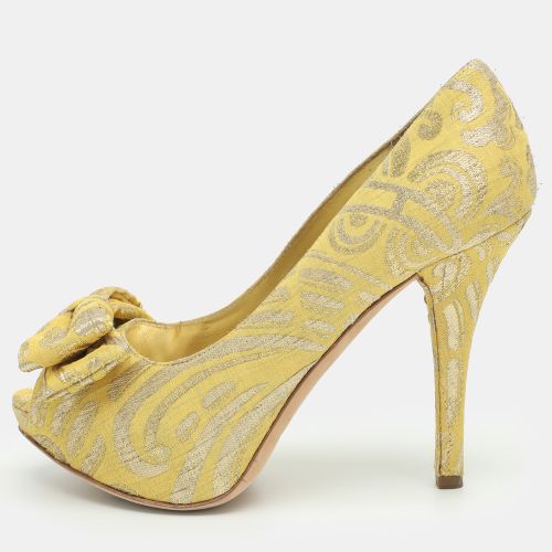 Size 37 Brocade Fabric Peep Toe Platform Pumps - Dolce & Gabbana - Modalova