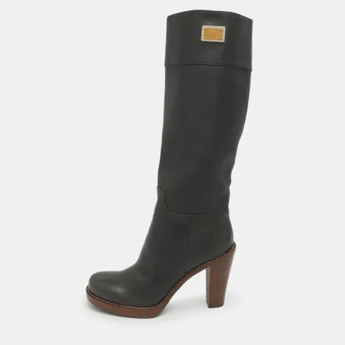 Size 41 Leather Knee Length Boots - Dolce & Gabbana - Modalova