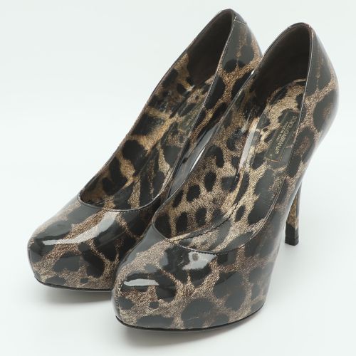 Size 36 Leopard Printed Patent Leather Platform Pumps - Dolce & Gabbana - Modalova