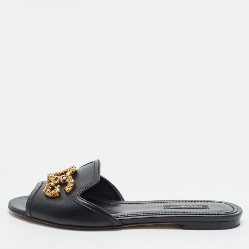 DG Bianca Size 37 Leather Flat Slides - Dolce & Gabbana - Modalova