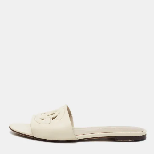 Bianca Size 37 Leather Flat Slides - Dolce & Gabbana - Modalova