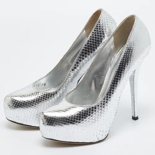 Size 38 Python Embossed Leather Platform Pumps - Dolce & Gabbana - Modalova