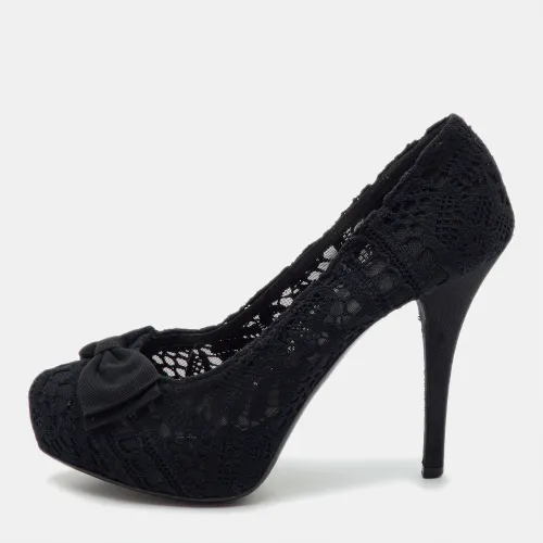 Bow Size 40 Lace Platform Pumps - Dolce & Gabbana - Modalova