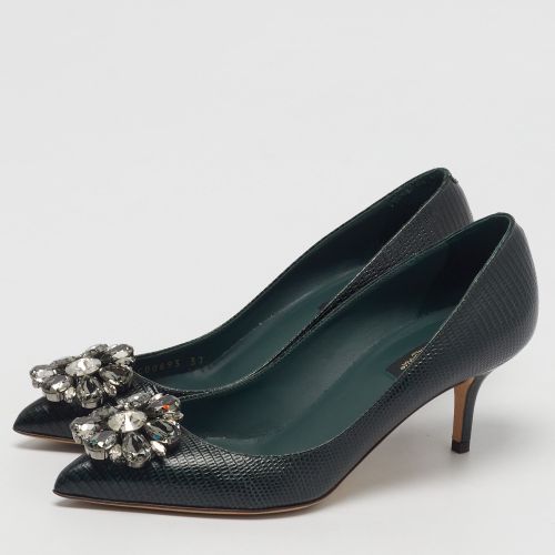 Bellucci Size 37 Lizard Embossed Leather Pumps - Dolce & Gabbana - Modalova