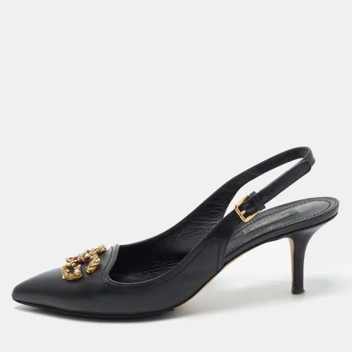 DG Amore Size 41 Leather Slingback Pumps - Dolce & Gabbana - Modalova