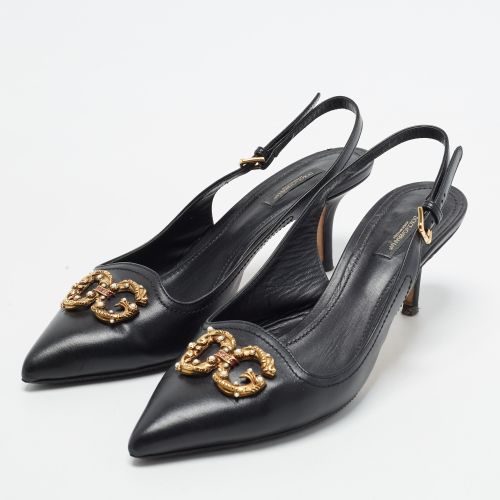 DG Amore Size 41 Leather Slingback Pumps - Dolce & Gabbana - Modalova