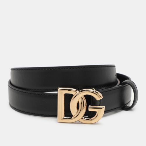 Dolce & Gabbana Black Leather DG Logo Buckle Belt 90 CM - Dolce & Gabbana - Modalova