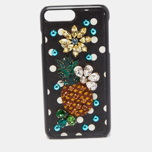 Dolce & Gabbana Black Polkadot Crystal Embellished Leather iPhone 7 Plus Case - Dolce & Gabbana - Modalova