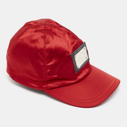 Dolce & Gabbana Vintage Red Satin Logo Patch Cap Size 57 - Dolce & Gabbana - Modalova