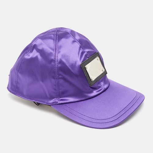 Dolce & Gabbana Vintage Purple Satin Logo Patch Cap Size 56 - Dolce & Gabbana - Modalova