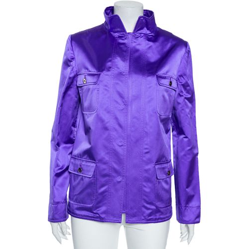 Dolce & Gabbana Purple Silk Satin Button Front Jacket M - Dolce & Gabbana - Modalova