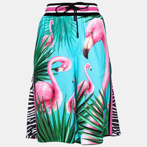 Dolce & Gabbana Blue Flamingo Printed Jersey Shorts XL - Dolce & Gabbana - Modalova