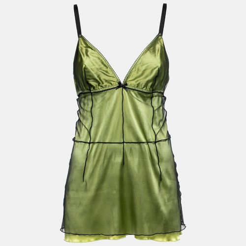 Dolce & Gabbana Underwear Green Silk & Tulle Sleeveless Camisole XL - Dolce & Gabbana - Modalova