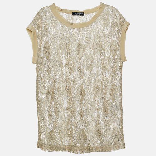 Dolce & Gabbana Green Floral Lace Top M - Dolce & Gabbana - Modalova