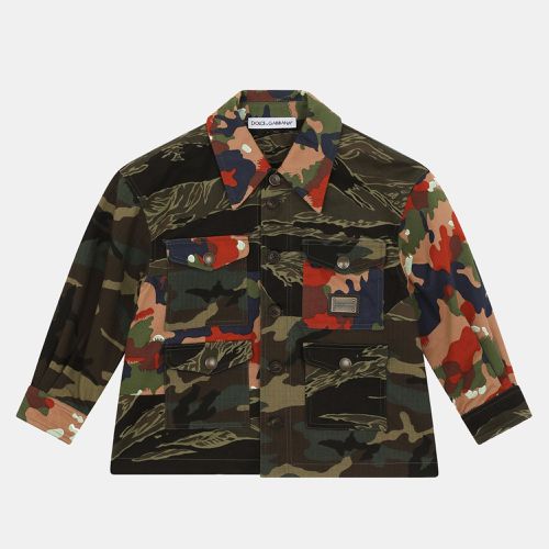 Dolce & Gabbana Kids Camouflage-Print Cotton Gabardine Safari Jacket - Dolce & Gabbana - Modalova