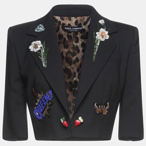 Dolce & Gabbana Black Embellished Virgin Wool Blazer XS (IT 38) - Dolce & Gabbana - Modalova