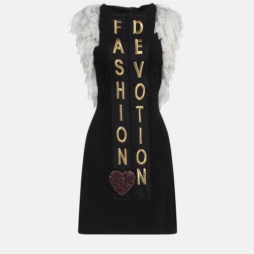 Dolce & Gabbana Black Embroidered Crepe Embellished Mini dress XS (IT 38) - Dolce & Gabbana - Modalova