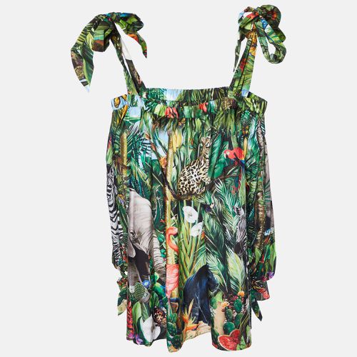 Dolce & Gabbana Green Jungle Print Cotton Mini Dress S - Dolce & Gabbana - Modalova