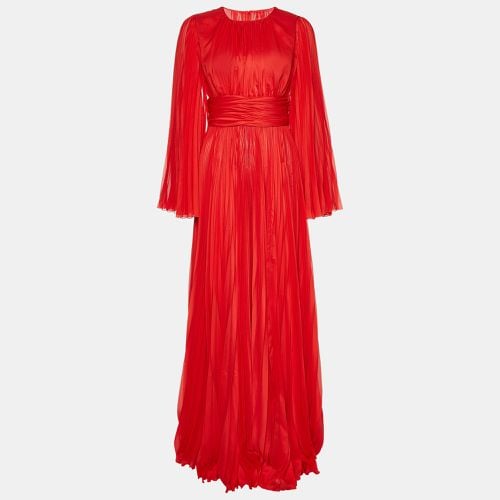 Dolce & Gabbana Red Chiffon Pleated Long Dress S - Dolce & Gabbana - Modalova