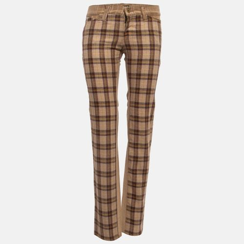 D&G Beige Corduroy & Plaid Wool Blend Trousers S - D&G - Modalova