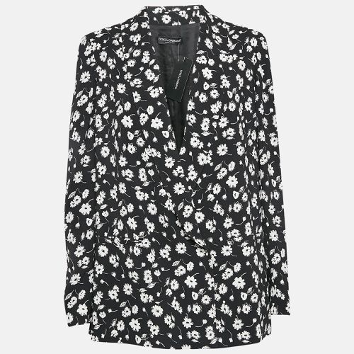 Dolce & Gabbana Black Floral Print Crepe Blazer M - Dolce & Gabbana - Modalova