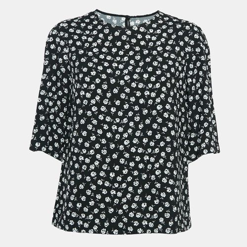 Dolce & Gabbana Black Rose Print Crepe Blouse S - Dolce & Gabbana - Modalova