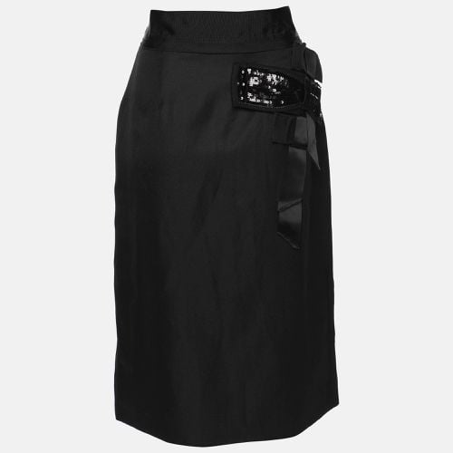 Dolce & Gabbana Black Silk Bow Midi Skirt M - Dolce & Gabbana - Modalova